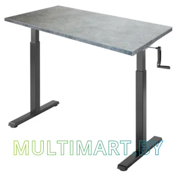 Стол для работы стоя ErgoSmart Manual Desk Compact 1360x800x36 мм (бетон Чикаго/черный)